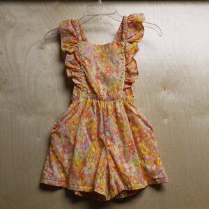 EttaVee Girls Floral Dress Ruffle Trim Sz 7